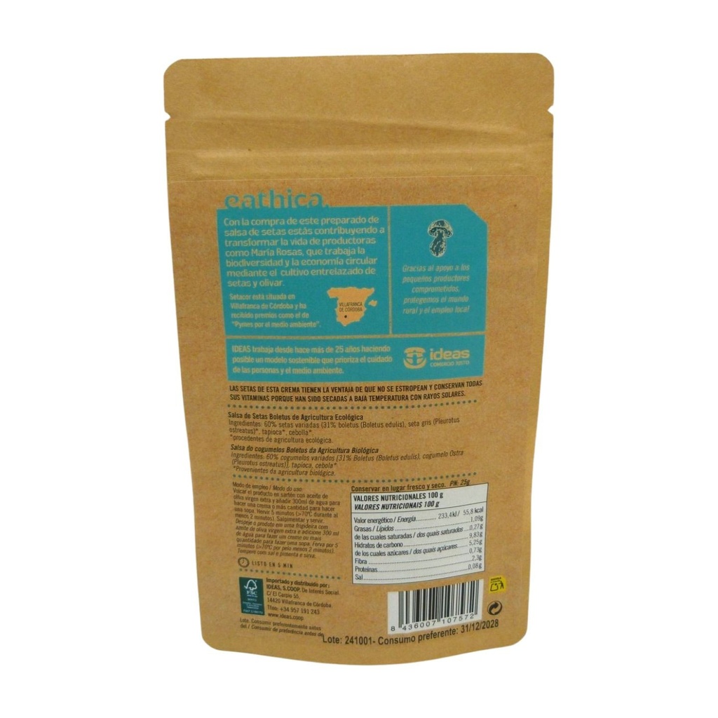 SALSA DE SETAS BOLETUS 25G EATHICA