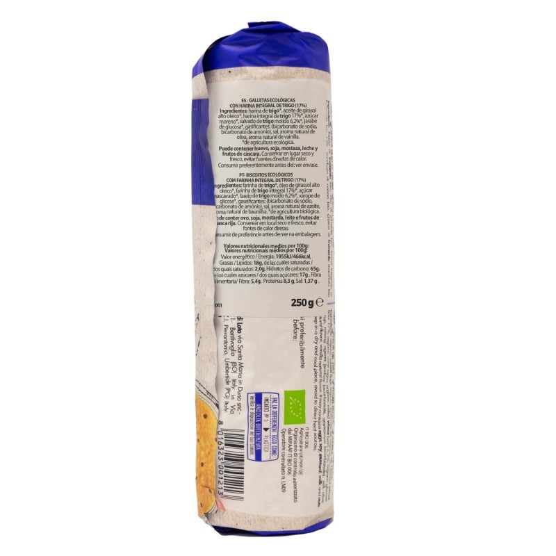 GALLETAS DIGESTIVE TUBO BIO 250 FIOR DI LOTO