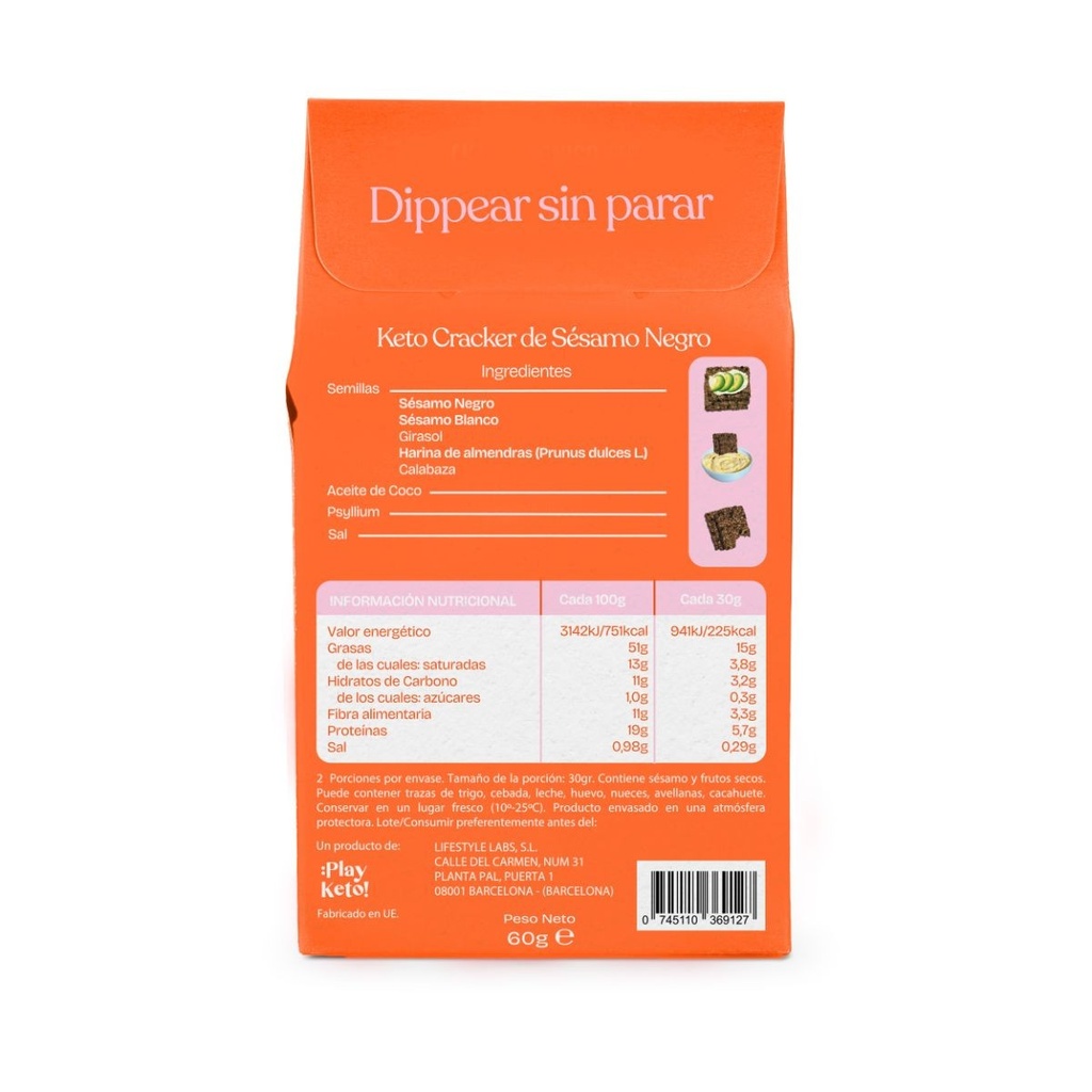 CRACKERS SESAMO NEGRO 60G KETONICO