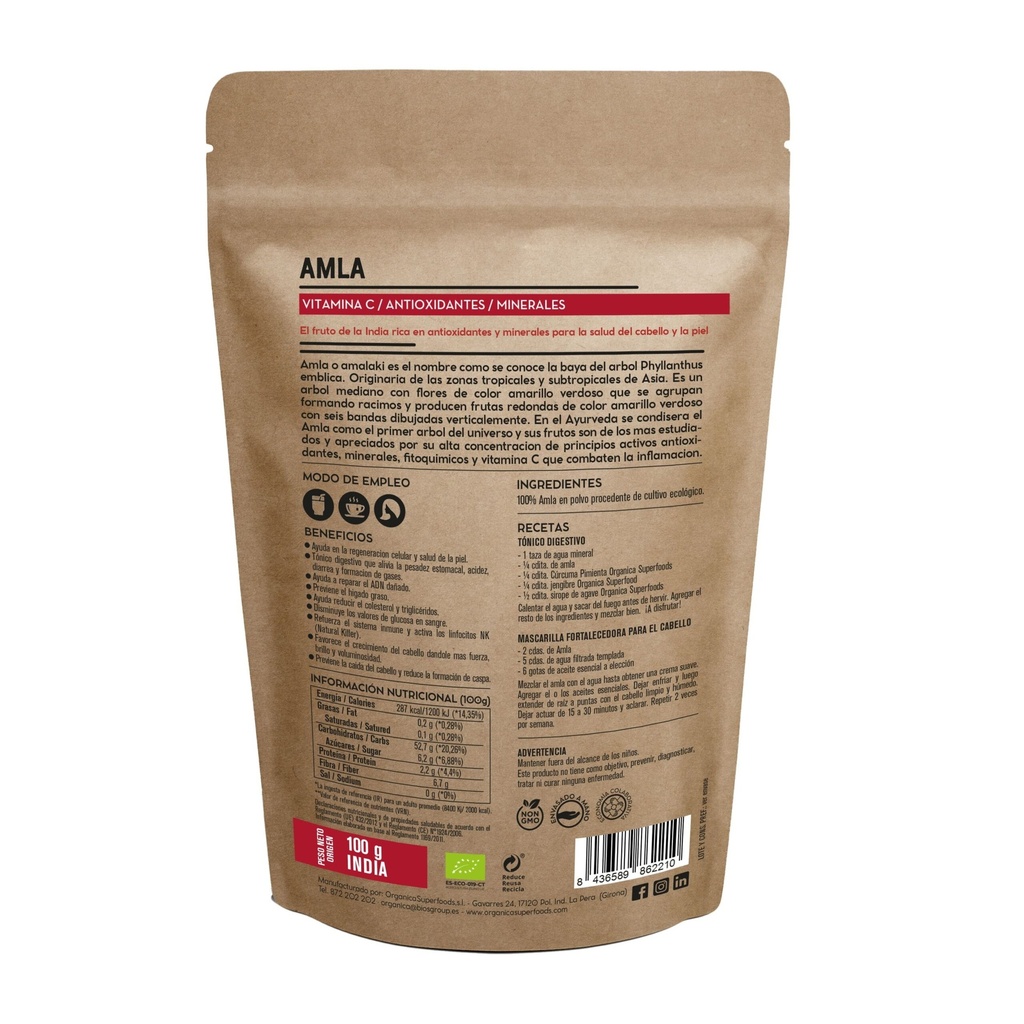 AMLA 100G BIO ORGANICA SUPERFOODS