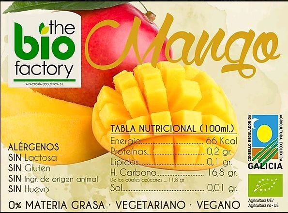HELADO VEGANO MANGO 500ML THE BIO FACTORY