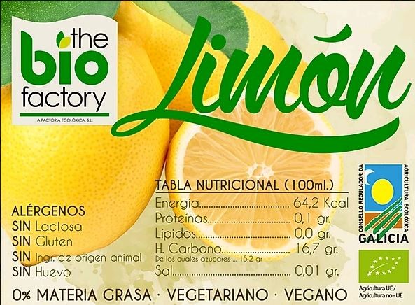 HELADO VEGANO SORBETE LIMON 500ML THE BIO FACTORY