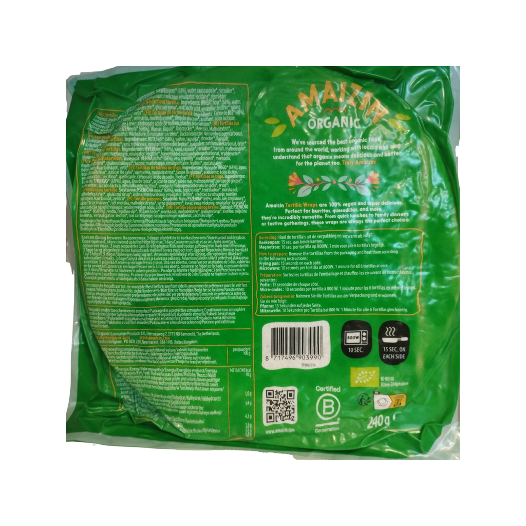 Tortilla Wrap Natural Amaizin 240 g - reverso EAN 8717496903990