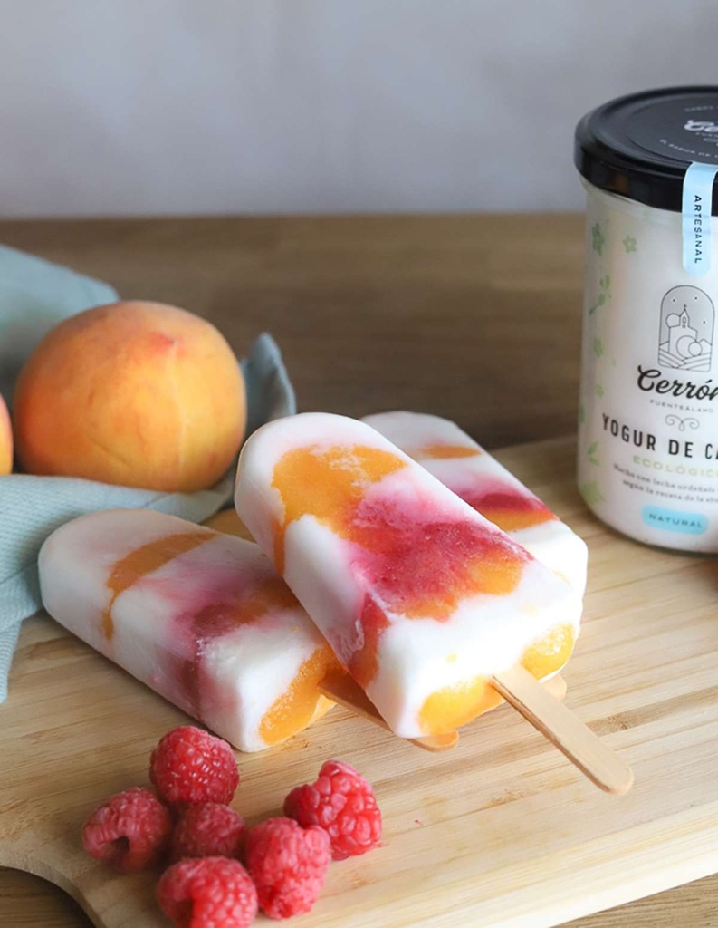 Yogur Cerrón natural420g — sugerencia de receta: polos de fruta