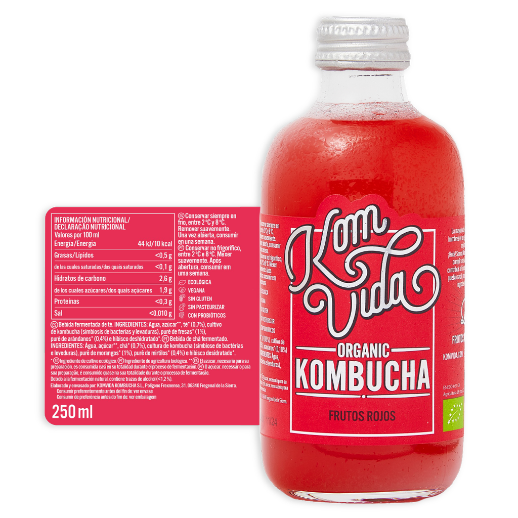 KOMBUCHA FRUTOS ROJOS 250ML KOMVIDA