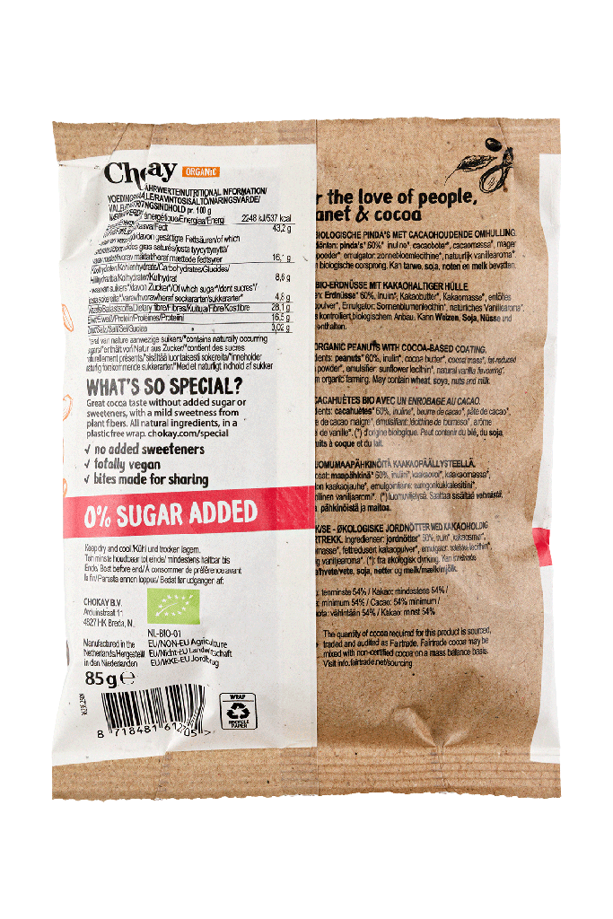 PEANUT ROCKS BAÑADAS EN CACAO 85G - CHOKAY