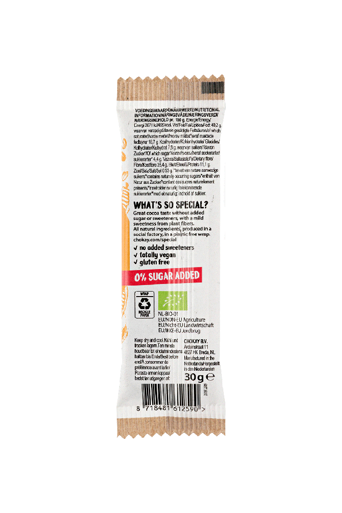 CHOCOLATE SIN AZUCAR DE CARAMELO Y NUECES 30G - CHOKAY