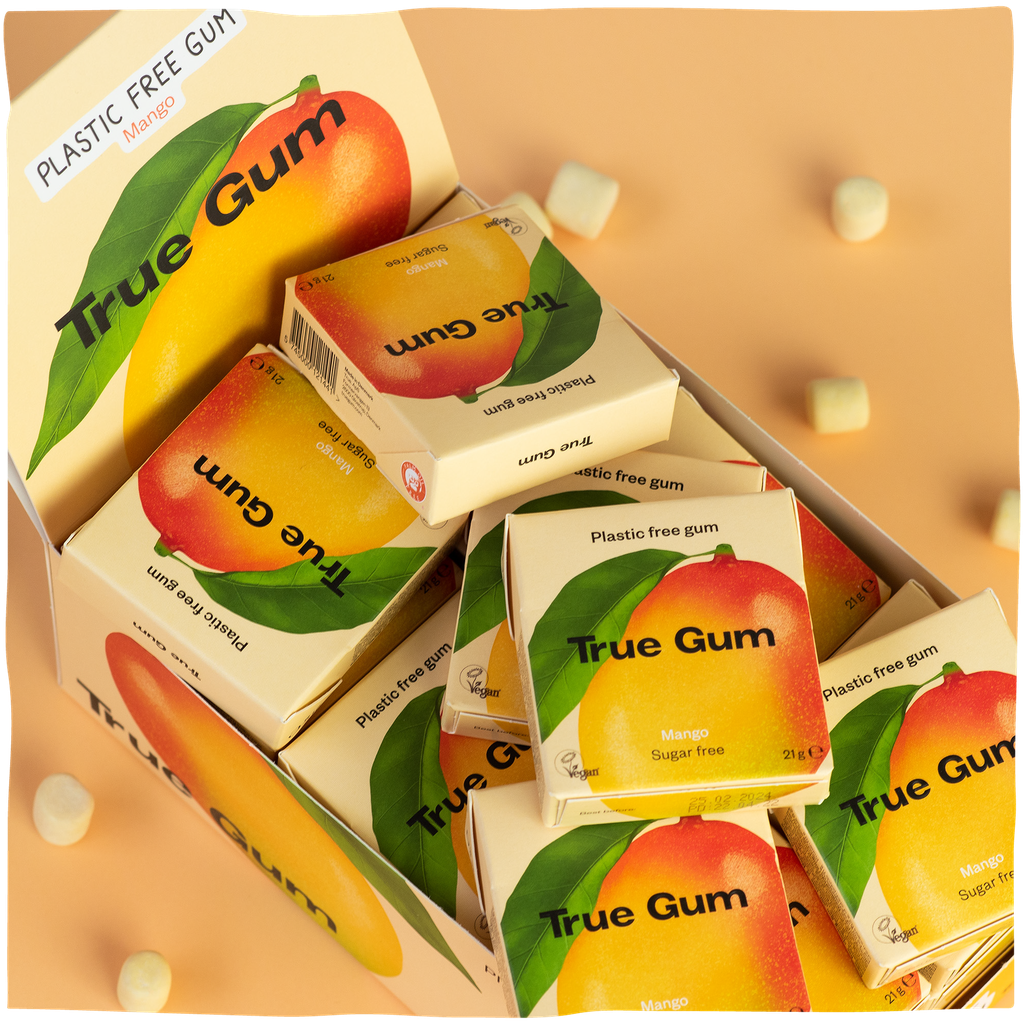 CHICLE SIN PLASTICO DE MANGO 21G - TRUE GUM