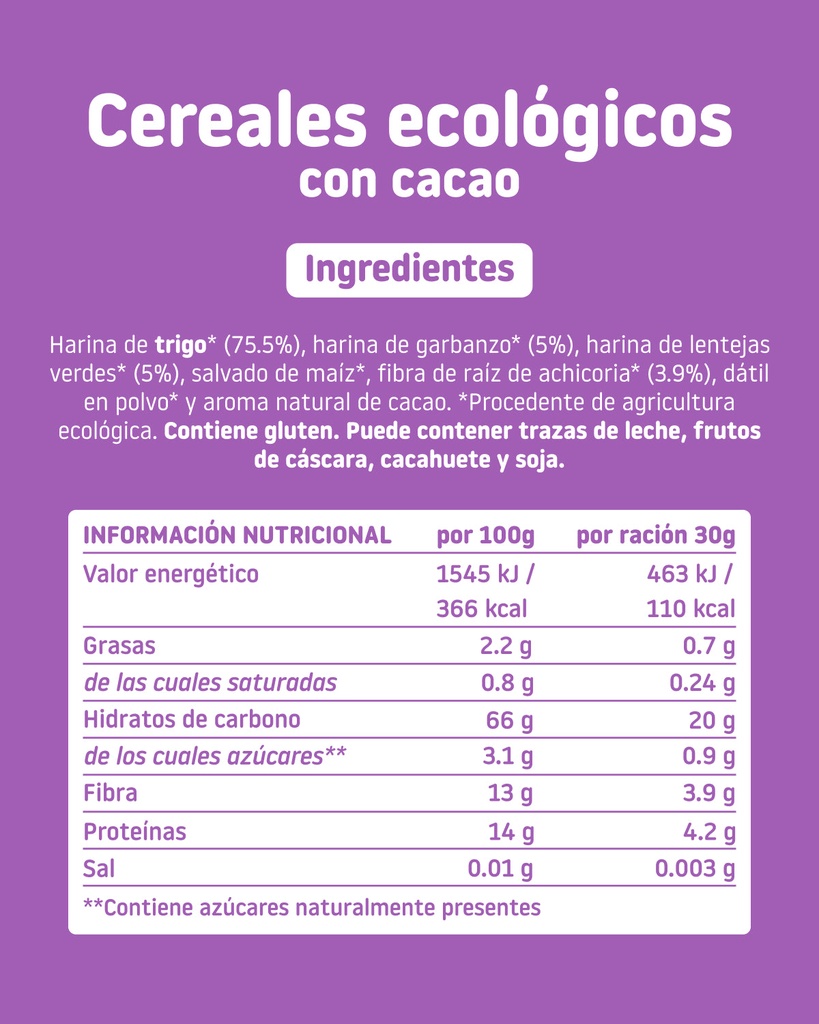 CEREALES DE DESAYUNO CHOCOLATE 300G SMILEAT