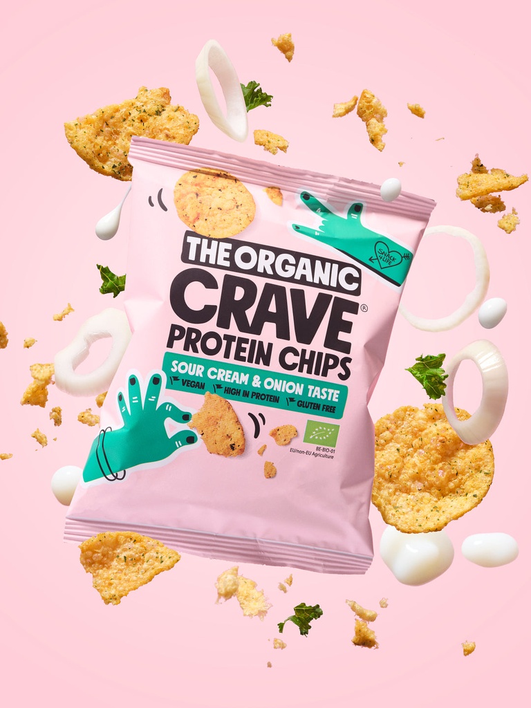 CHIPS PROTEICOS DE LENTEJAS SOUR CREAM ONION 30G THE ORGANIC CRAVE