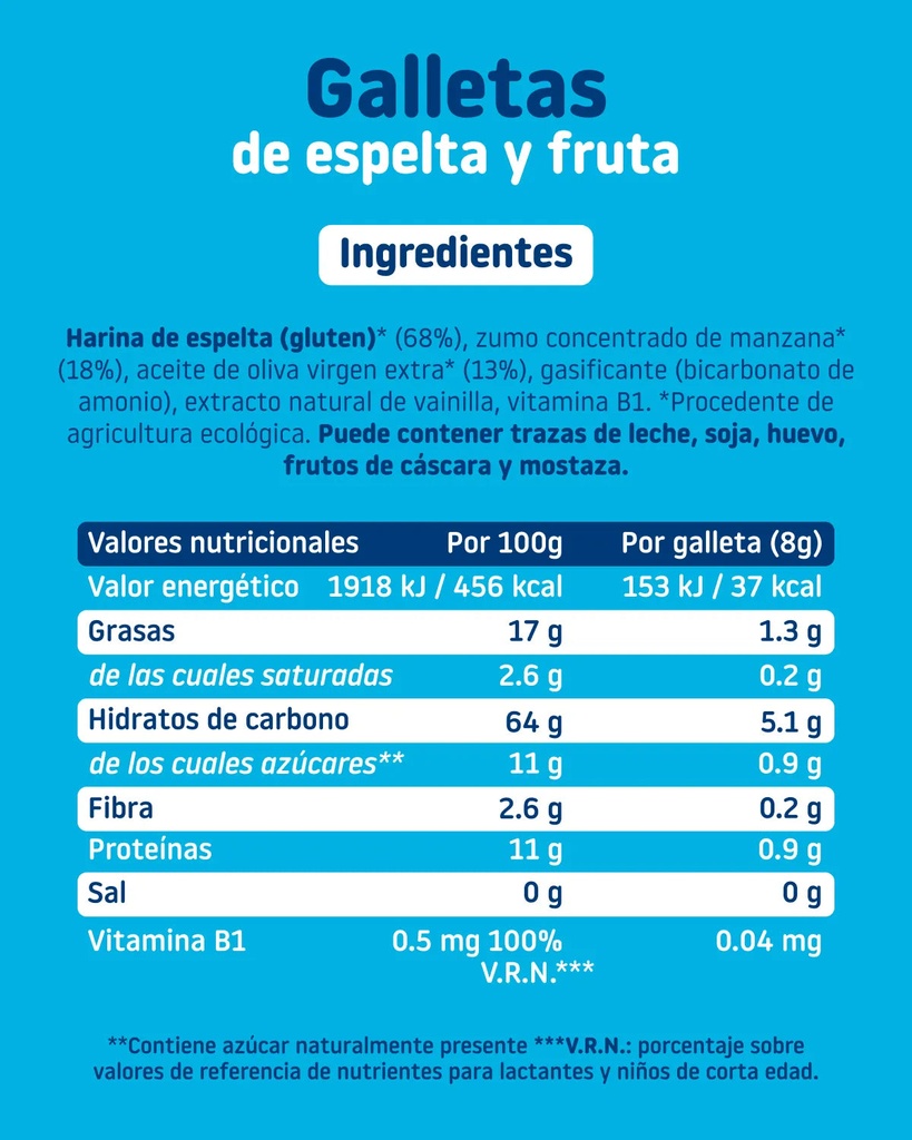 GALLETAS ESPELTA CON MANZANA 220G SMILEAT