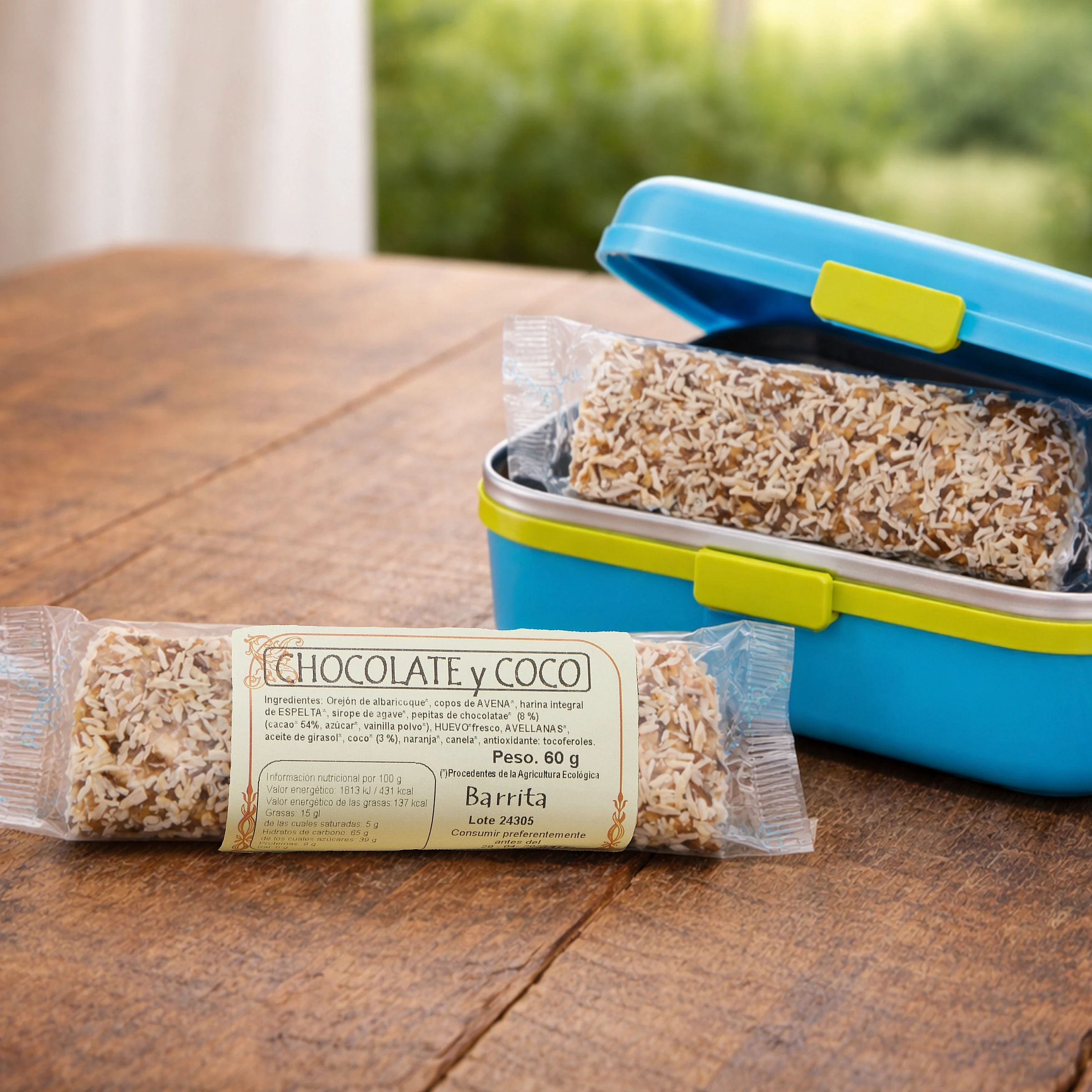 BARRITA CON CHOCOLATE Y COCO 60G BIOGREDOS