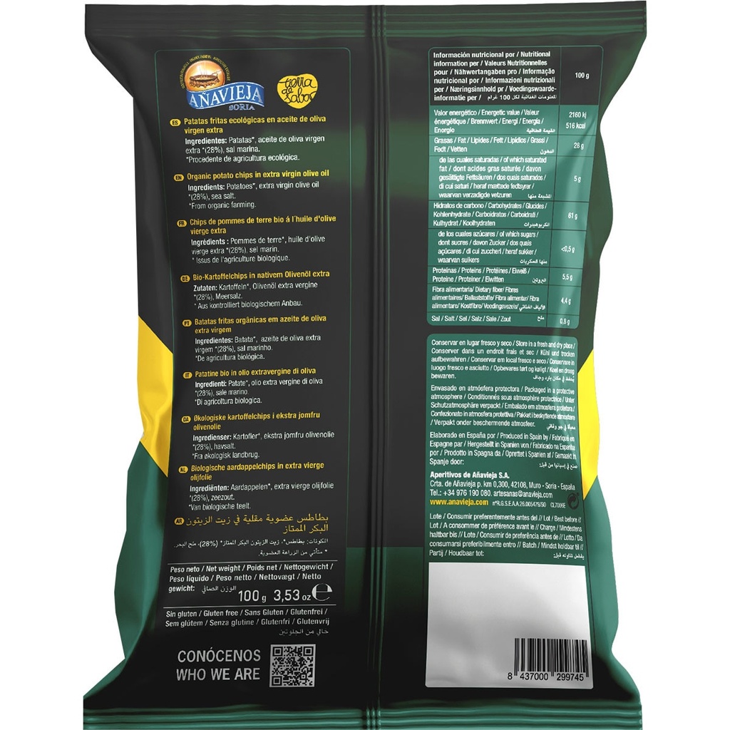PATATAS FRITAS ACEITE OLIVA 100G AÑAVIEJA