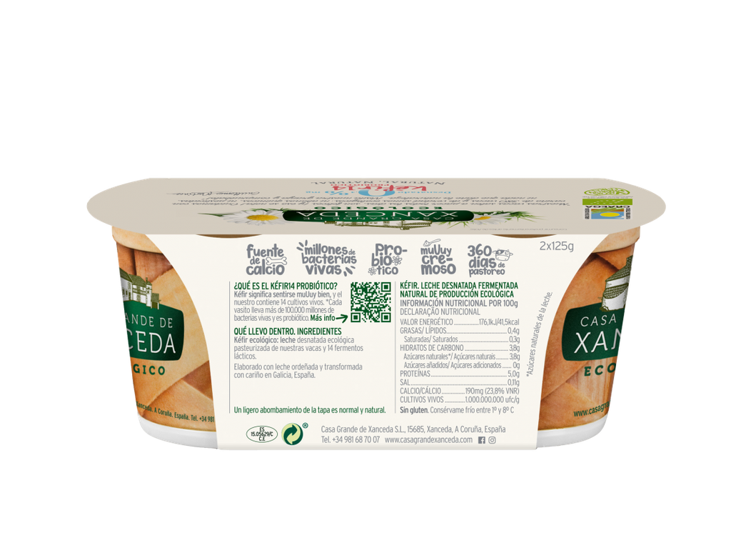KÉFIR NATURAL DESNATADO 2X125G CASA XANCEDA