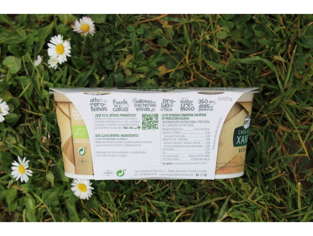 YOGUR NATURAL DESNATADO 2X125G CASA XANCEDA