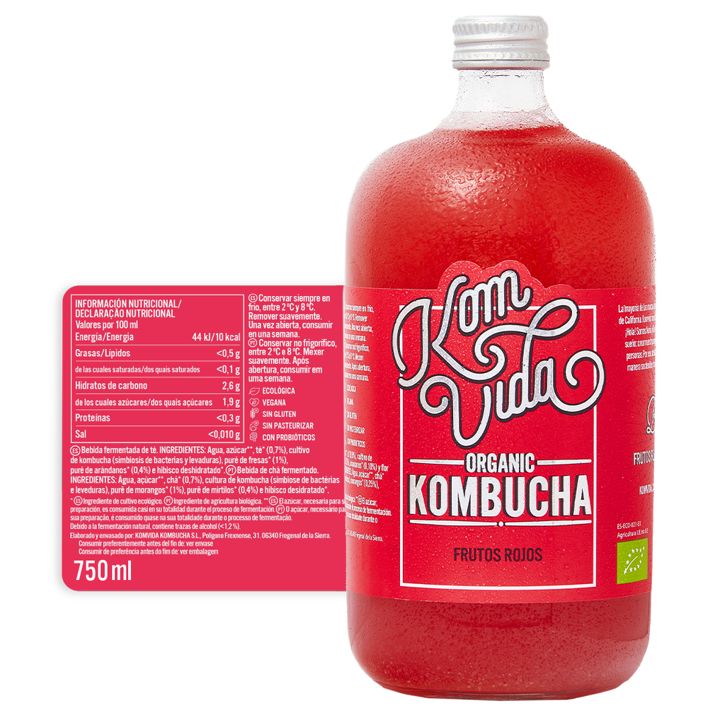 KOMBUCHA FRUTOS ROJOS 750ML KOMVIDA