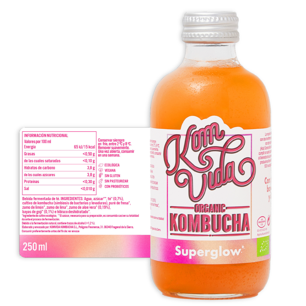 KOMBUCHA SUPERGLOW 250ML KOMVIDA