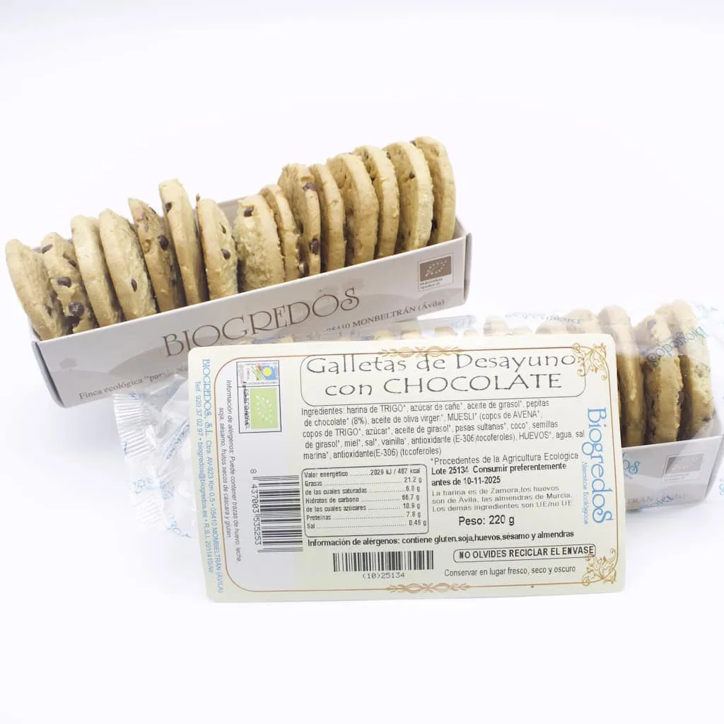 GALLETAS DESAYUNO CHOCO 220G BIOGREDOS