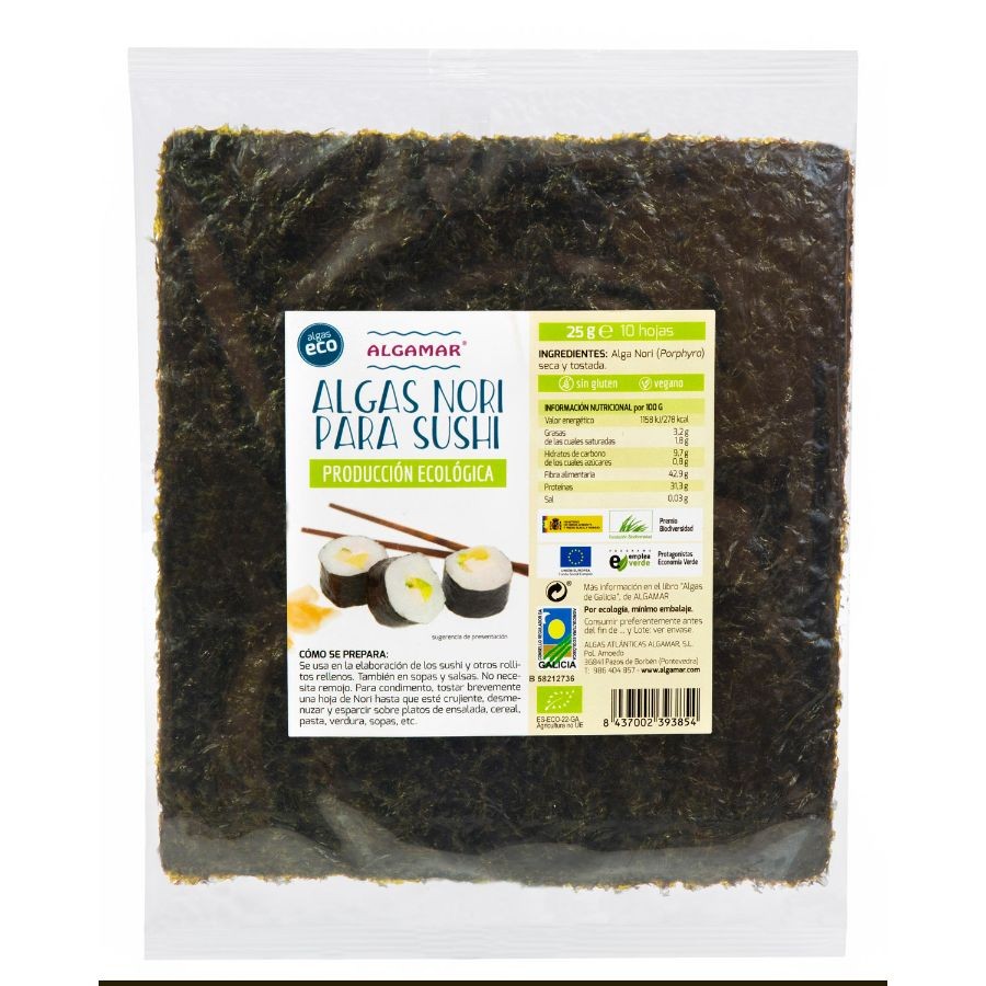 ALGA NORI PARA SHUSHI 10UDS 25G ALGAMAR