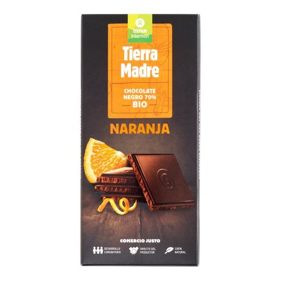 CHOCOLATE NEGRO 70% NARANJA 90G TIERRA MADRE