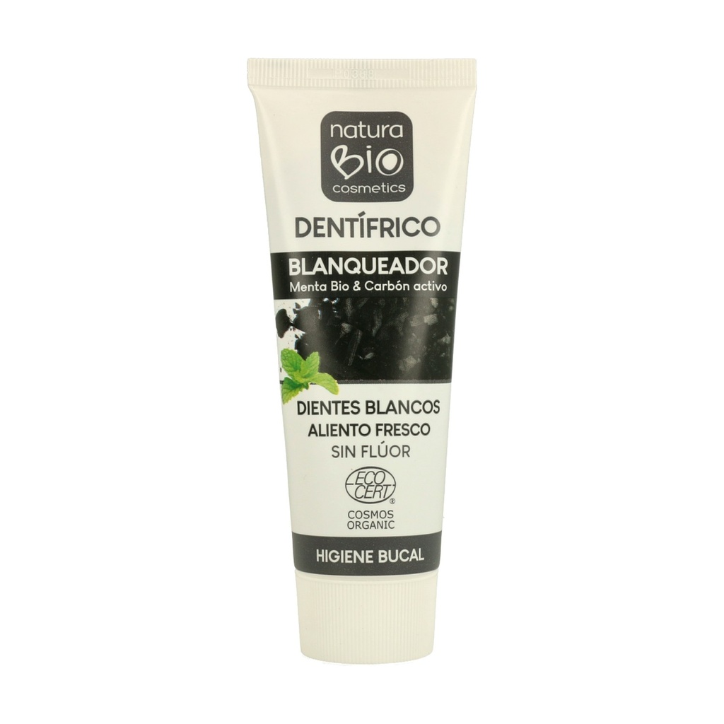 DENTÍFRICO BLANQUEADOR MENTA&CARBÓN 75ML NATURABIO