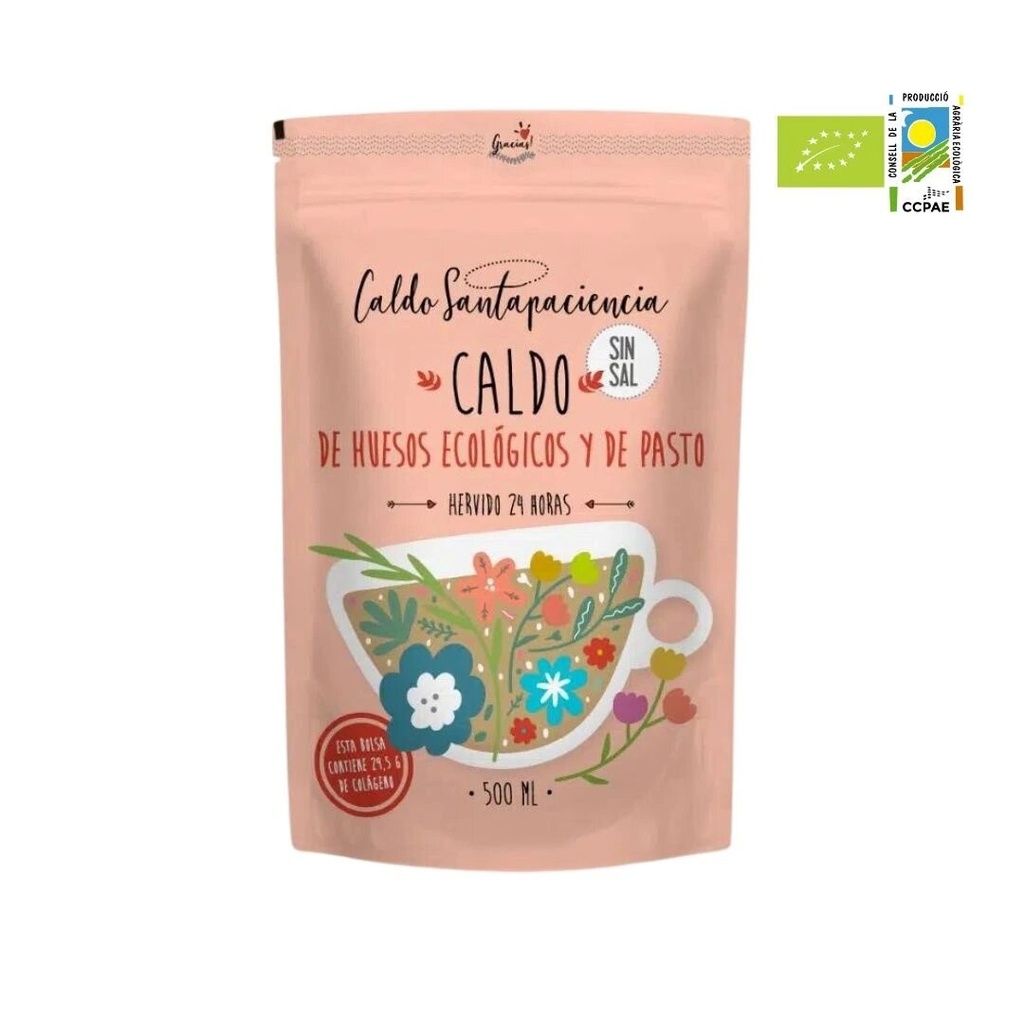 CALDO DE HUESO DE TERNERA SIN SAL 500ML SANTA PACIENCIA