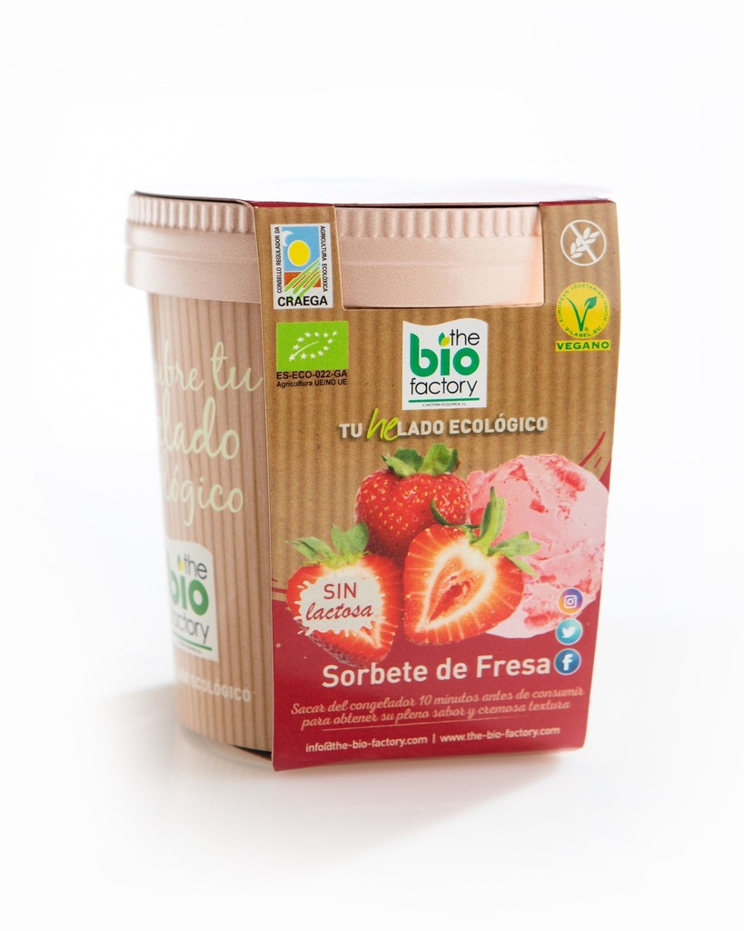 HELADO VEGANO FRESA 480ML THE BIO FACTORY