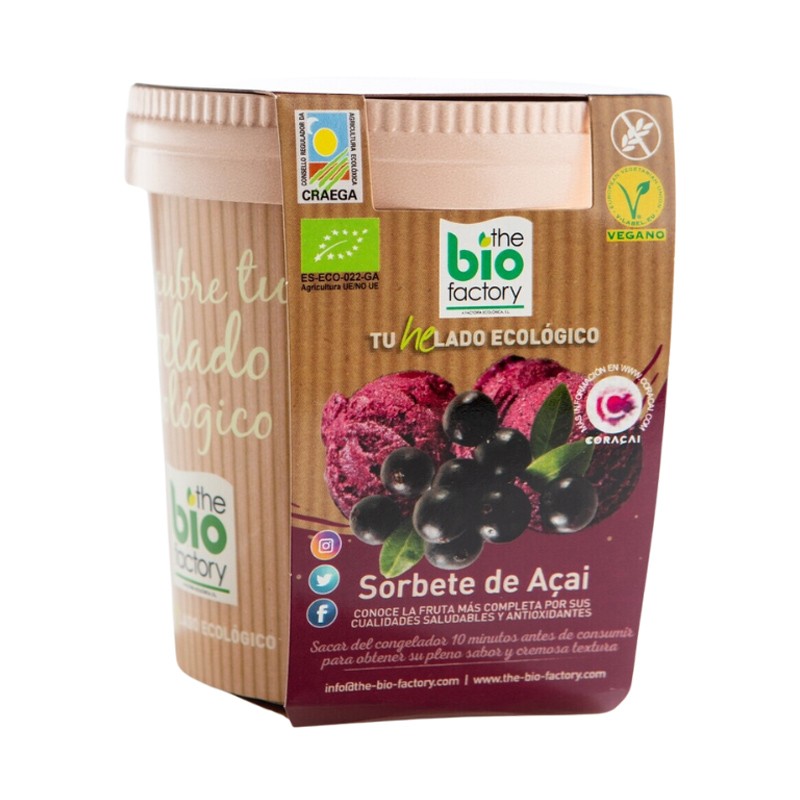 HELADO VEGANO AÇAÍ 480ML THE BIO FACTORY