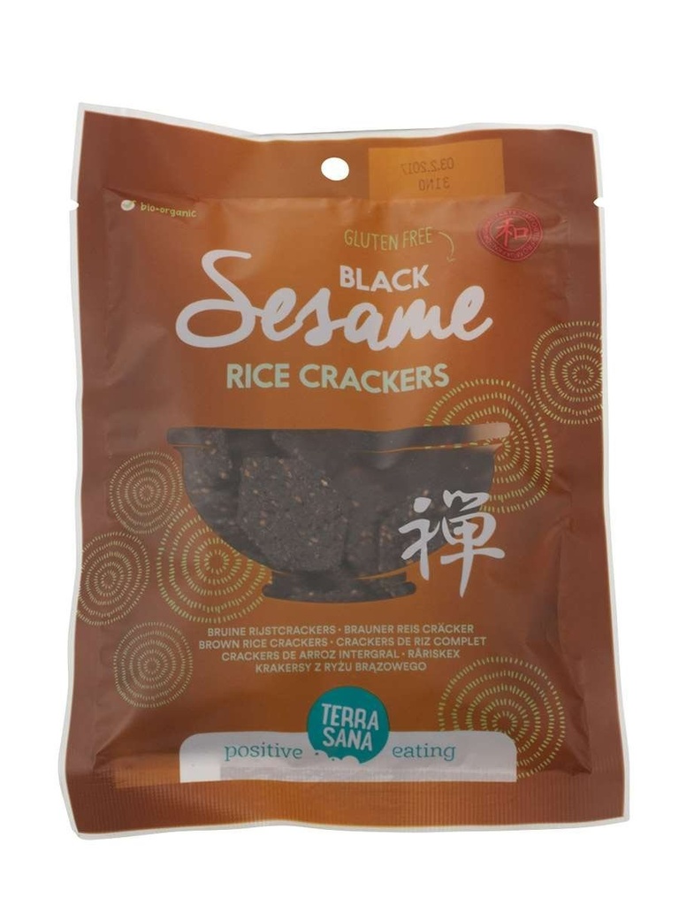 CRACKERS ARROZ INTEGRAL SÉSAMO NEGRO SIN GLUTEN 60G TERRASANA