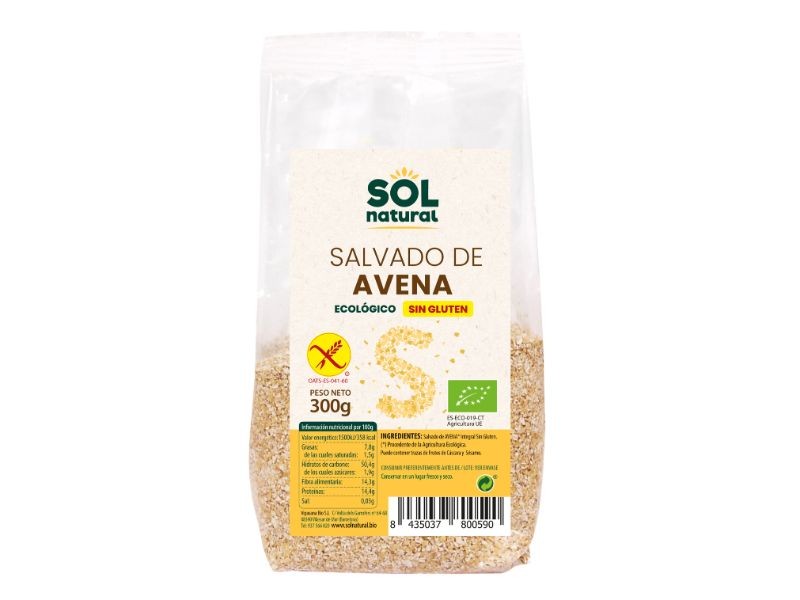 SALVADO DE AVENA SIN GLUTEN 300G SOL NATURAL