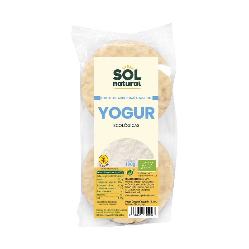 TORTAS ARROZ CON YOGUR NATURAL 100G SOL NATURAL