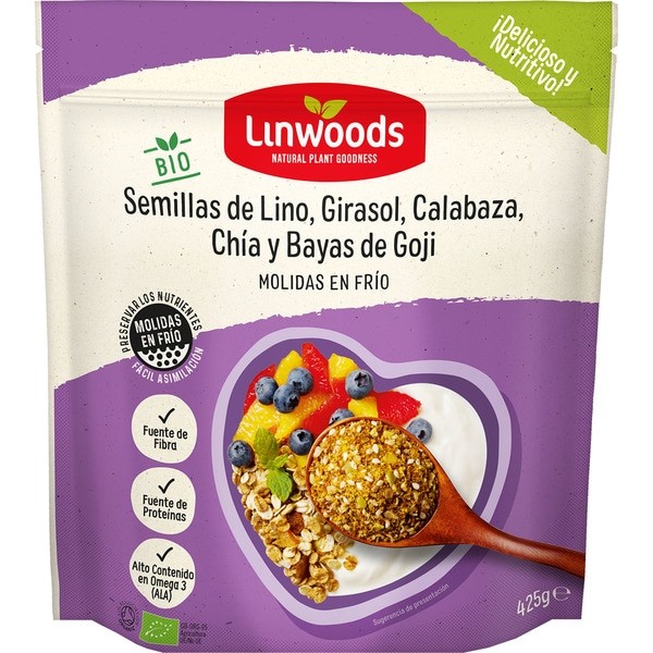 SEMILLAS LINO-GIR-CAL-CHÍA-GOJI 425G BIO LINWOODS