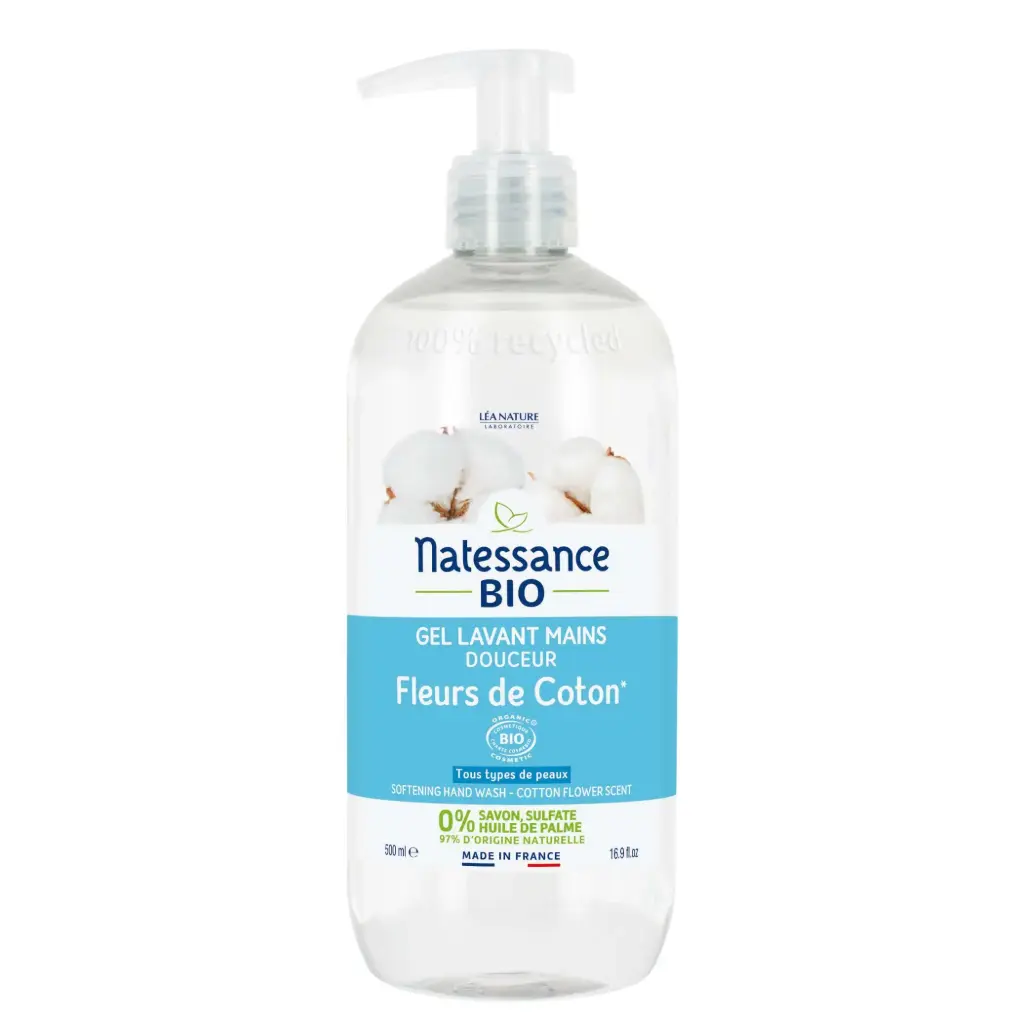 GEL LIMPIADOR MANOS FLOR ALGODON  500 ML NATESSANCE
