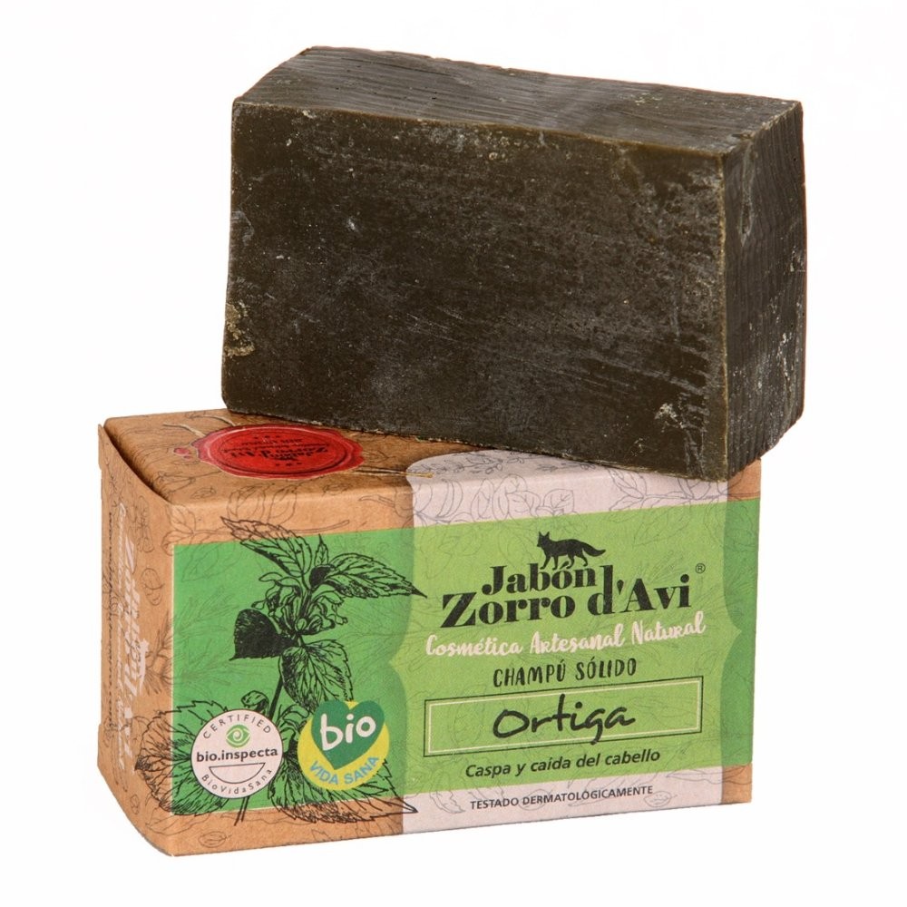 CHAMPÚ SOLIDO ORTIGA 120G JABÓN DE ZORRO
