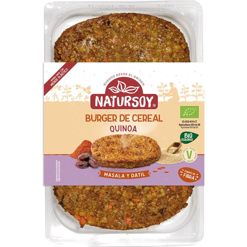 BURGER QUINOA, MASALA Y DATIL 160G NATURSOY