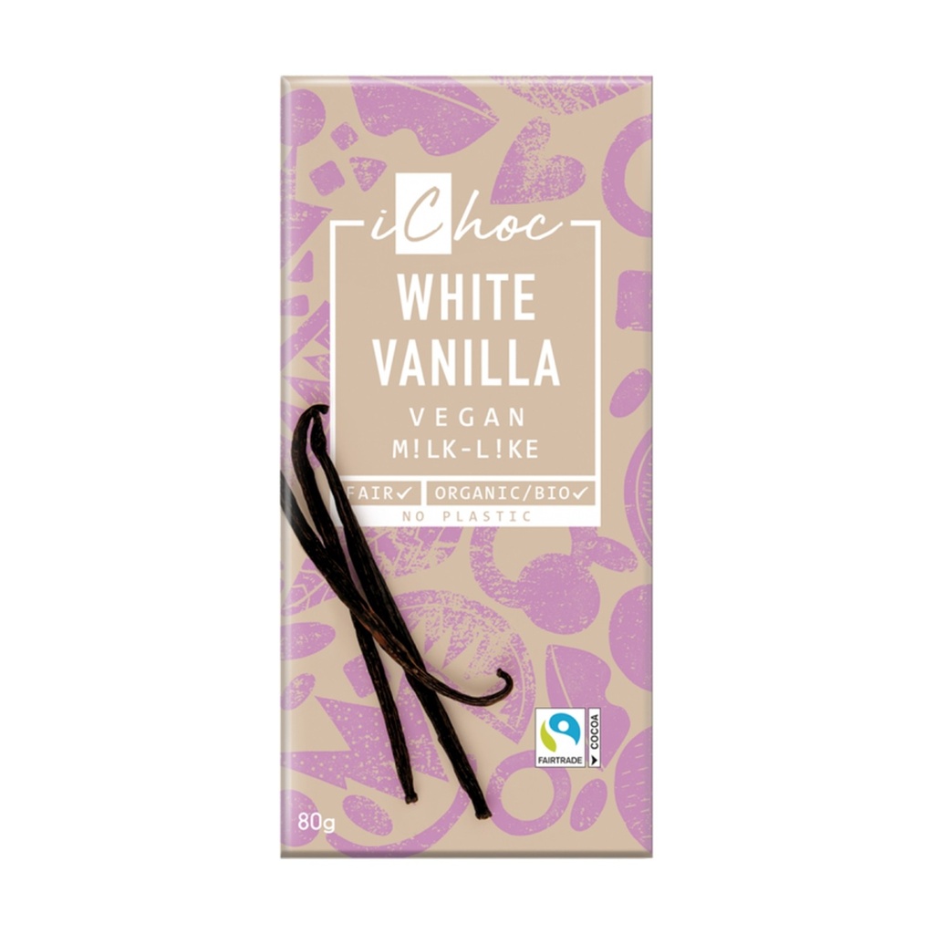 CHOCOLATE VEGANO BLANCO VAINILLA 80G ICHOC