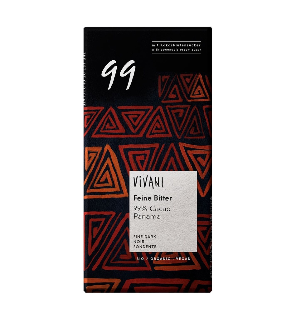 CHOCOLATE NEGRO 99% 80G VIVANI
