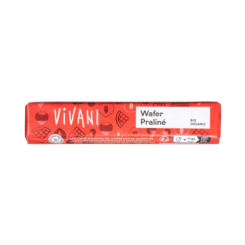 CHOCOLATINA PRALINE Y BARQUILLO 40G - VIVANI