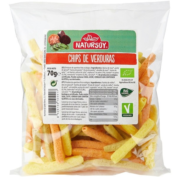CHIPS DE VERDURAS 70G NATURSOY