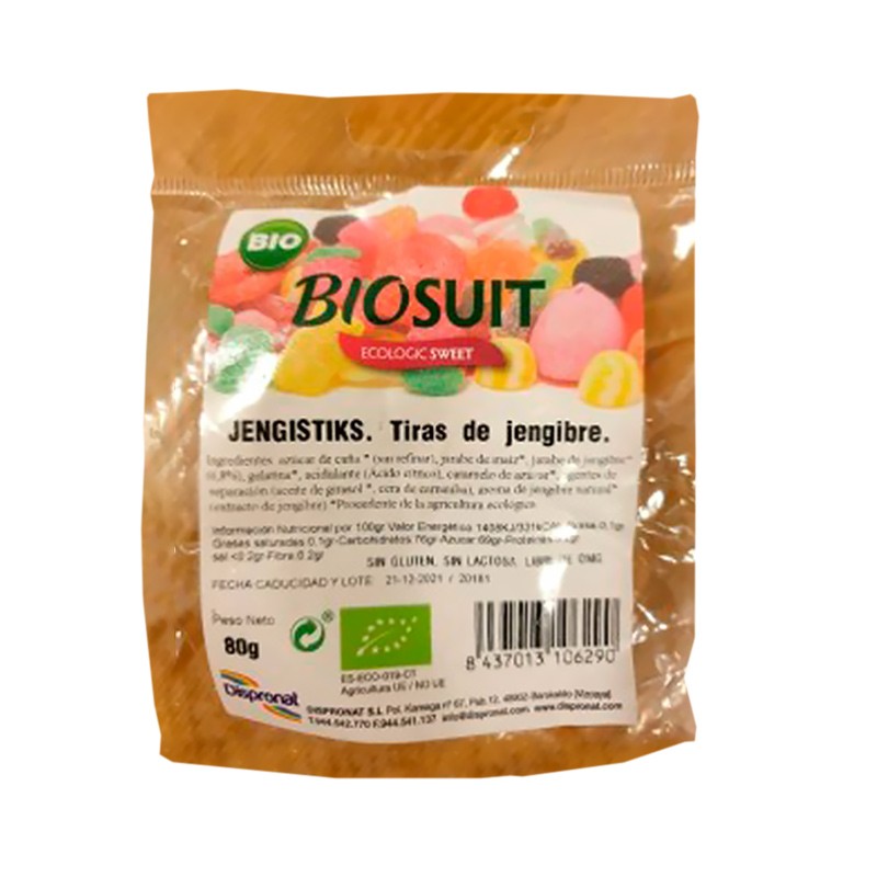 TIRAS DE JENGIBRE 80G BIOSUIT