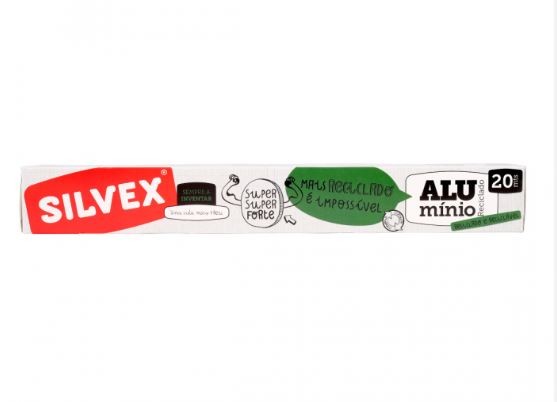 PAPEL ALUMINIO RECLICADO 100% 20 METROS SILVEX