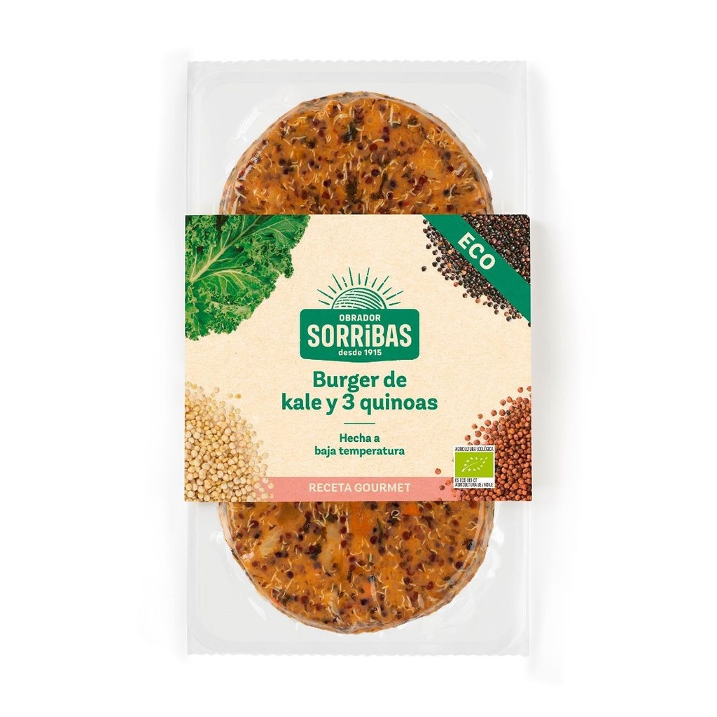 BURGUER KALE Y 3 QUINOA 160G OBRADOR SORRIBAS