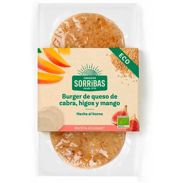 BURGUER VEGETAL QUESO CABRA Y MANGO 160G SORRIBAS