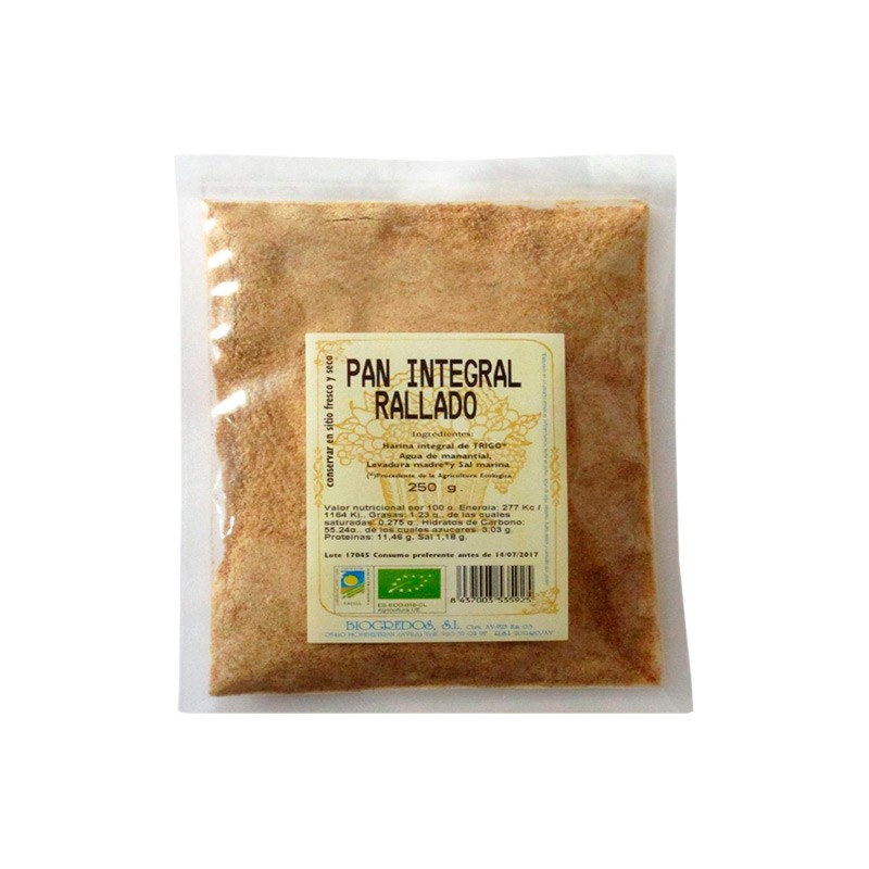PAN RALLADO INTEGRAL 250G BIOGREDOS
