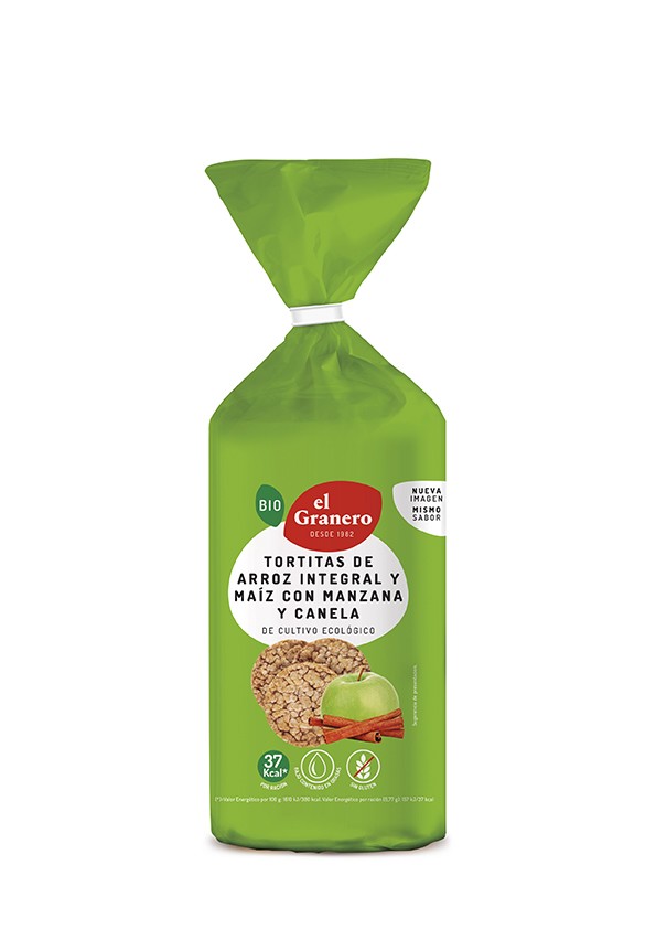 TORTITAS ARROZ Y MAÍZ CON MANZANA Y CANELA 127G EL GRANERO