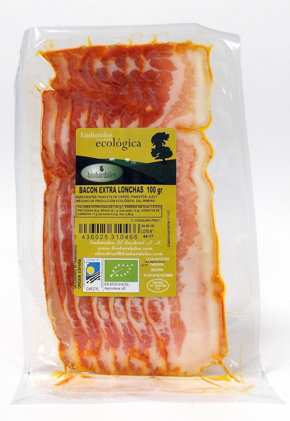 BACON LONCHAS 100G BIOBARDALES