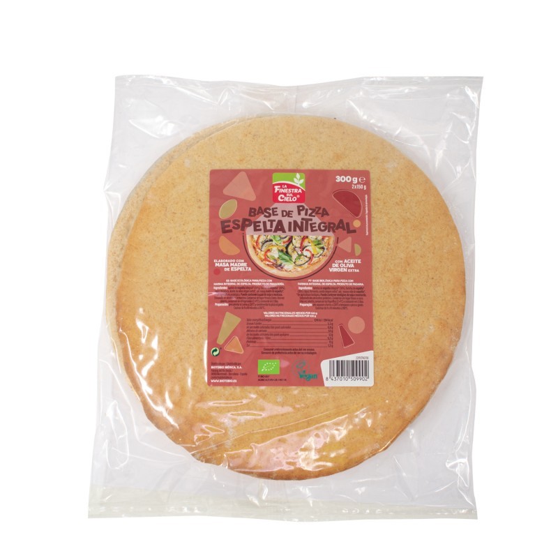 BASE PIZZA INTEGRAL ESPELTA 2 UD 300G LA FINESTRA SUL CIELO