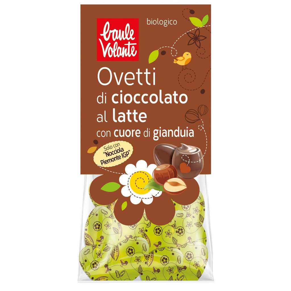 HUEVOS PEQUEÑOS DE PASCUA CHOCOLATE CON LECHE SORPRESA 100G BAULE VOLANTE