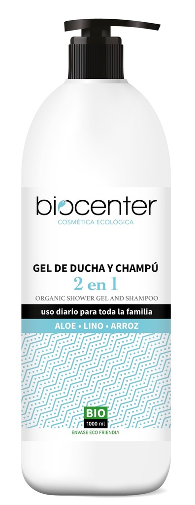 GEL DUCHA CHAMPÚ FAMILIA ALOE LINO ARROZ 1L BIOCENTER