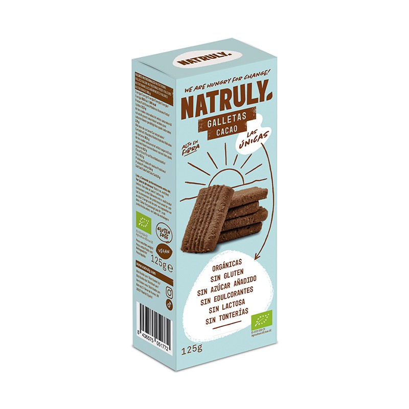 GALLETAS SABOR CACAO BIO 125G NATRULY